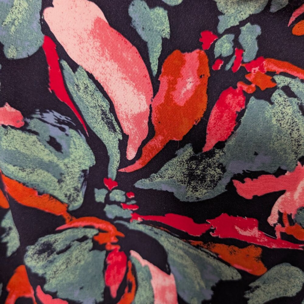 Frank & Oak The Wrap Skirt Midi Tropical Botanical Print Adjustable Waist Large - Picture 6 of 7